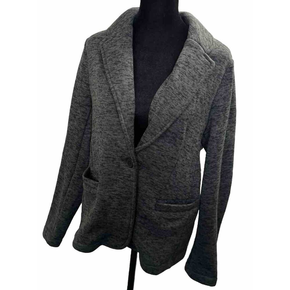Lands End Women's‎ Open One Button Cardigan Gray Small 6-8 62830 Career Office